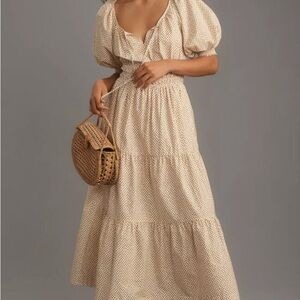 Anthropologie the Somerset: Puff sleeve edition in Neutral Motif NWT size medium